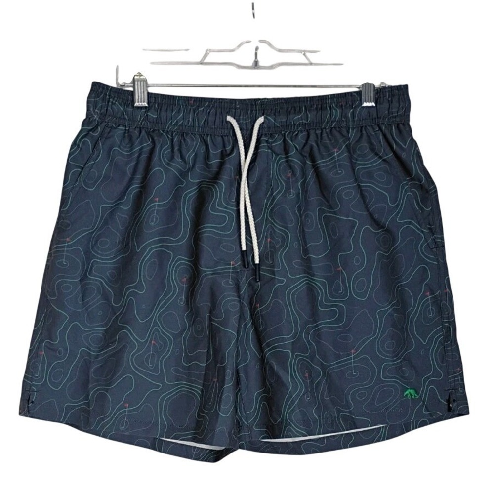 Onward Reserve Swim Trunks Mens Medium Blue All Over Print Golf Lined Beach